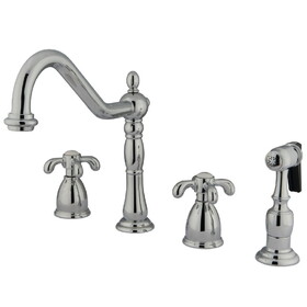 Kingston Brass Widespread Kitchen Faucet, Polished Chrome KB1791TXBS