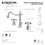 Kingston Brass KB1971TX French Country Widespread Bathroom Faucet with Plastic Pop-Up, Polished Chrome