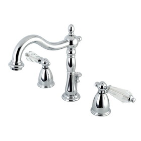 Kingston Brass Wilshire Widespread Bathroom Faucet with Plastic Pop-Up, Polished Chrome