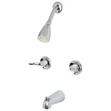 Kingston Brass Two Handle Tub Shower Faucet, Polished Chrome