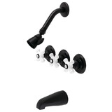 Kingston Brass Victorian Tub and Shower Faucet, Matte Black KB230PX