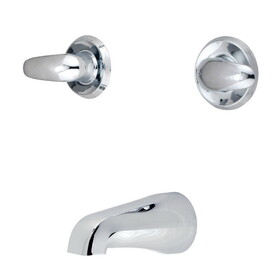Kingston Brass KB241LLTO Two-Handle 3-Hole Wall Mount Tub and Shower Faucet Tub Only, Polished Chrome