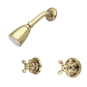 Kingston Brass KB242AXSO Two-Handle 3-Hole Wall Mount Shower Faucet, Polished Brass