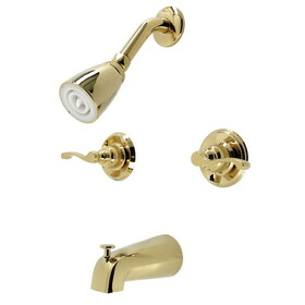 Kingston Brass KB242FL Royal Two-Handle Tub and Shower Faucet, Polished Brass