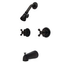 Kingston Brass KB245AX Two Handle Tub & Shower Faucet, Oil Rubbed Bronze