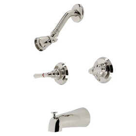 Kingston Brass KB246PN Magellan Two-Handle Tub and Shower Faucet, Polished Nickel
