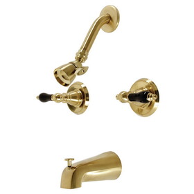 Kingston Brass KB247AKL Duchess Two-Handle Tub and Shower Faucet, Brushed Brass