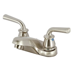 Kingston Brass Restoration Two-Handle 3-Hole Deck Mount 4" Centerset Bathroom Faucet