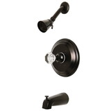 Kingston Brass KB2635WCL Celebrity Tub and Shower Faucet with Single Crystal Octagonal Knob Handle, Oil Rubbed Bronze