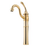 Kingston Brass KB3422GL Single Handle Vessel Sink Faucet with Optional Cover Plate, Polished Brass