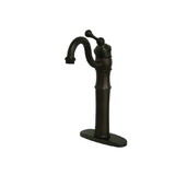 Kingston Brass KB3425BL Single Handle Vessel Sink Faucet with Optional Cover Plate, Oil Rubbed Bronze