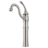 Kingston Brass KB3428GL Single Handle Vessel Sink Faucet with Optional Cover Plate, Satin Nickel