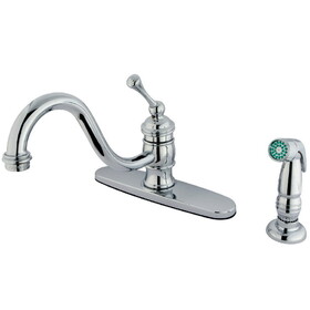 Kingston Brass 8-Inch Centerset Kitchen Faucet, Polished Chrome KB3571BLSP