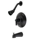Kingston Brass NuvoFusion Single-Handle Tub and Shower Faucet, Matte Black KB3630NDL
