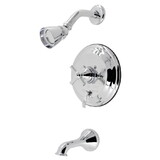 Kingston Brass Elinvar Single-Handle 3-Hole Wall Mount Tub and Shower Faucet, KB36310EX