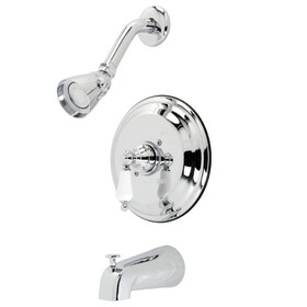 Kingston Brass KB3631PLT Single-Handle 3-Hole Wall Mount Tub and Shower Faucet Trim Only, Polished Chrome