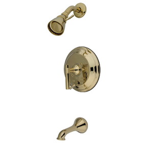 Kingston Brass KB36320ML Restoration Single-Handle 3-Hole Wall Mount Tub and Shower Faucet, Polished Brass