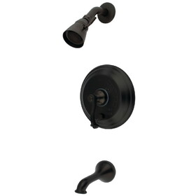 Kingston Brass KB36350FL Restoration Single-Handle 3-Hole Wall Mount Tub and Shower Faucet, Oil Rubbed Bronze