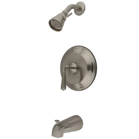 Kingston Brass KB3638HLT Single-Handle 3-Hole Wall Mount Tub and Shower Faucet Trim Only, Brushed Nickel