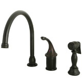 Kingston Brass KB3815GLBS Single Handle Kitchen Faucet with Brass Sprayer, Oil Rubbed Bronze