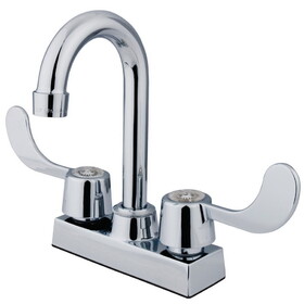 Kingston Brass Vista 4" Bar Faucet With Blade Handle, Polished Chrome