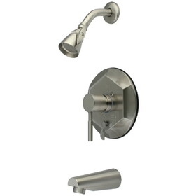 Kingston Brass KB46380DL Single Handle Tub & Shower Faucet, Satin Nickel