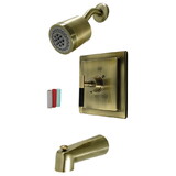 Kingston Brass KB4653CKL Kaiser Single-Handle Tub and Shower Faucet, Antique Brass