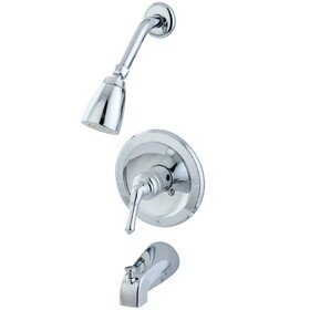 Kingston Brass Tub and Shower Faucet, Polished Chrome KB531NML