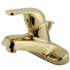 Kingston Brass KB542 Single Handle 4" Centerset Lavatory Faucet with Retail Pop-up, Polished Brass 