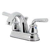 Kingston Brass KB5611RXL Restoration 4-Inch Centerset Bathroom Faucet with Pop-Up Drain, Polished Chrome