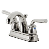 Kingston Brass KB5616RXL Restoration 4-Inch Centerset Bathroom Faucet with Pop-Up Drain, Polished Nickel