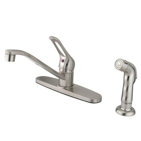 Kingston Brass Wyndham Single-Handle Centerset Kitchen Faucet, Brushed Nickel KB562SNSP