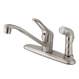 Kingston Brass Wyndham Single-Handle Centerset Kitchen Faucet, Brushed Nickel KB563SNSP