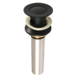 Kingston Brass Complement Push-Up Drain with Overflow, Matte Black