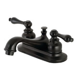 Kingston Brass Restoration 4 in. Centerset Bathroom Faucet, Matte Black KB600AL
