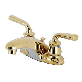 Kingston Brass KB622RXLB Restoration 4-Inch Centerset Bathroom Faucet with Brass Pop-Up, Polished Brass