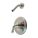 Kingston Brass KB638SOLS Single-Handle 2-Hole Wall Mount Shower Faucet without Showerhead, Brushed Nickel
