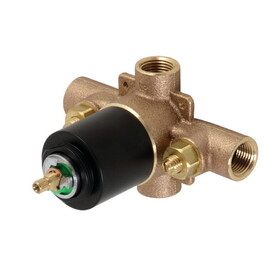 Kingston Brass Pressure Balanced Rough-In Tub and Shower Valve with Stops, Matte Black