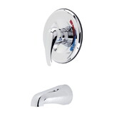 Kingston Brass KB651TO Single-Handle 2-Hole Wall Mount Tub and Shower Faucet Tub Only, Polished Chrome