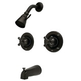 Kingston Brass KB665AX Two Handle Tub & Shower Faucet, Oil Rubbed Bronze