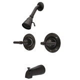 Kingston Brass KB665ML Two Handle Tub & Shower Faucet, Oil Rubbed Bronze