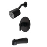 Kingston Brass NuvoFusion Single-Handle Tub and Shower Faucet, Matte Black KB6690NDL