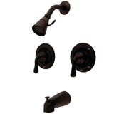 Kingston Brass KB675 Two Handle Tub & Shower Faucet, Oil Rubbed Bronze
