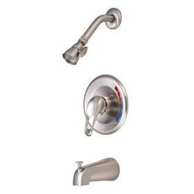 Kingston Brass KB698 Chatham Single-Handle 3-Hole Wall Mount Tub and Shower Faucet, Brushed Nickel