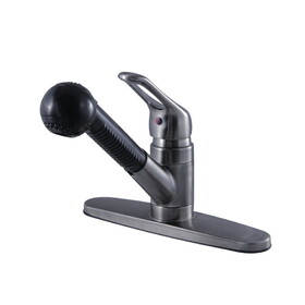 Kingston Brass Single-Handle Pull-Out Kitchen Kitchen Faucet, Black Stainless