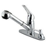 Kingston Brass Pull-Out Kitchen Faucet, Polished Chrome KB701SPDK