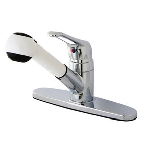 Kingston Brass Pull-Out Kitchen Faucet, Polished Chrome KB701