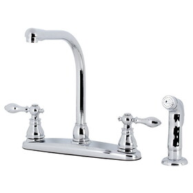 Kingston Brass American Classic Centerset Kitchen Faucet with Side Sprayer, Polished Chrome KB711ACLSP