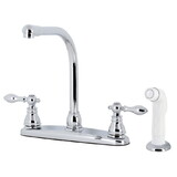 Kingston Brass American Classic Centerset Kitchen Faucet with Side Sprayer, Polished Chrome KB711ACL