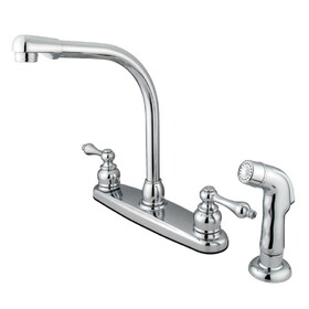 Kingston Brass Victorian Centerset Kitchen Faucet, Polished Chrome KB711ALSP